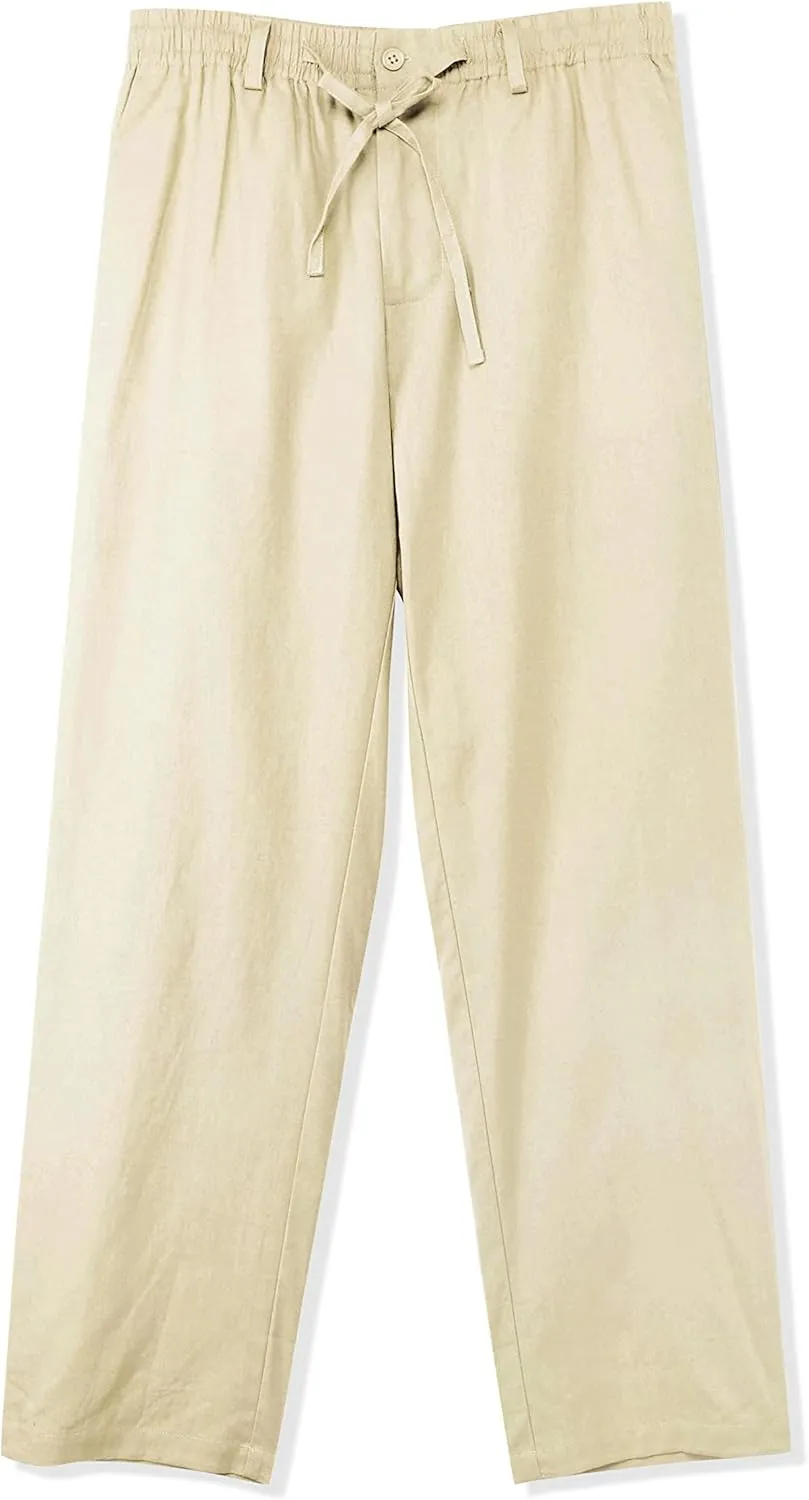 Hat and Beyond Womens Casual Classic-Fit Beach Trousers Linen Pants