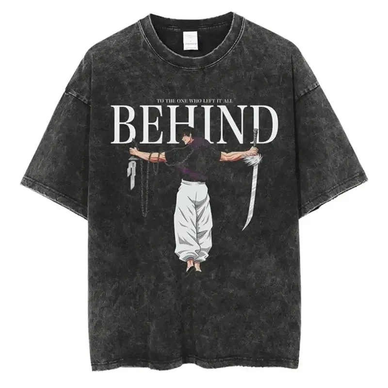 Hip Hop Streetwear Vintage T-Shirt with Japanese Anime Graphics - Harajuku Style