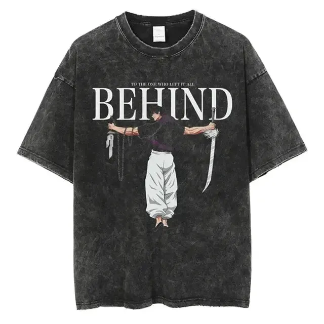 Hip Hop Streetwear Vintage T-Shirt with Japanese Anime Graphics - Harajuku Style