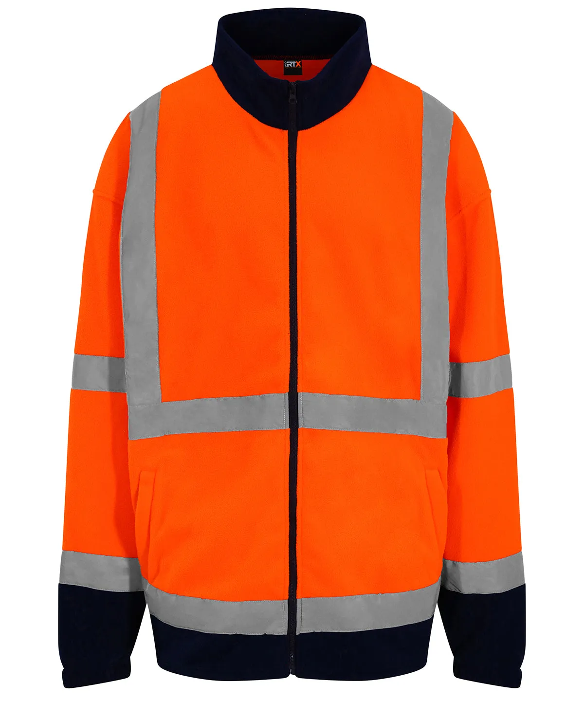HV Orange/Navy - High visibility full-zip fleece