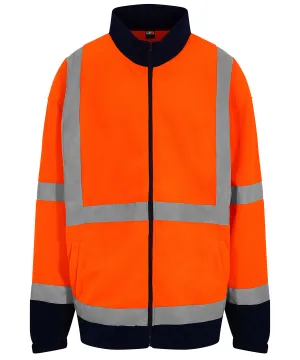 HV Orange/Navy - High visibility full-zip fleece