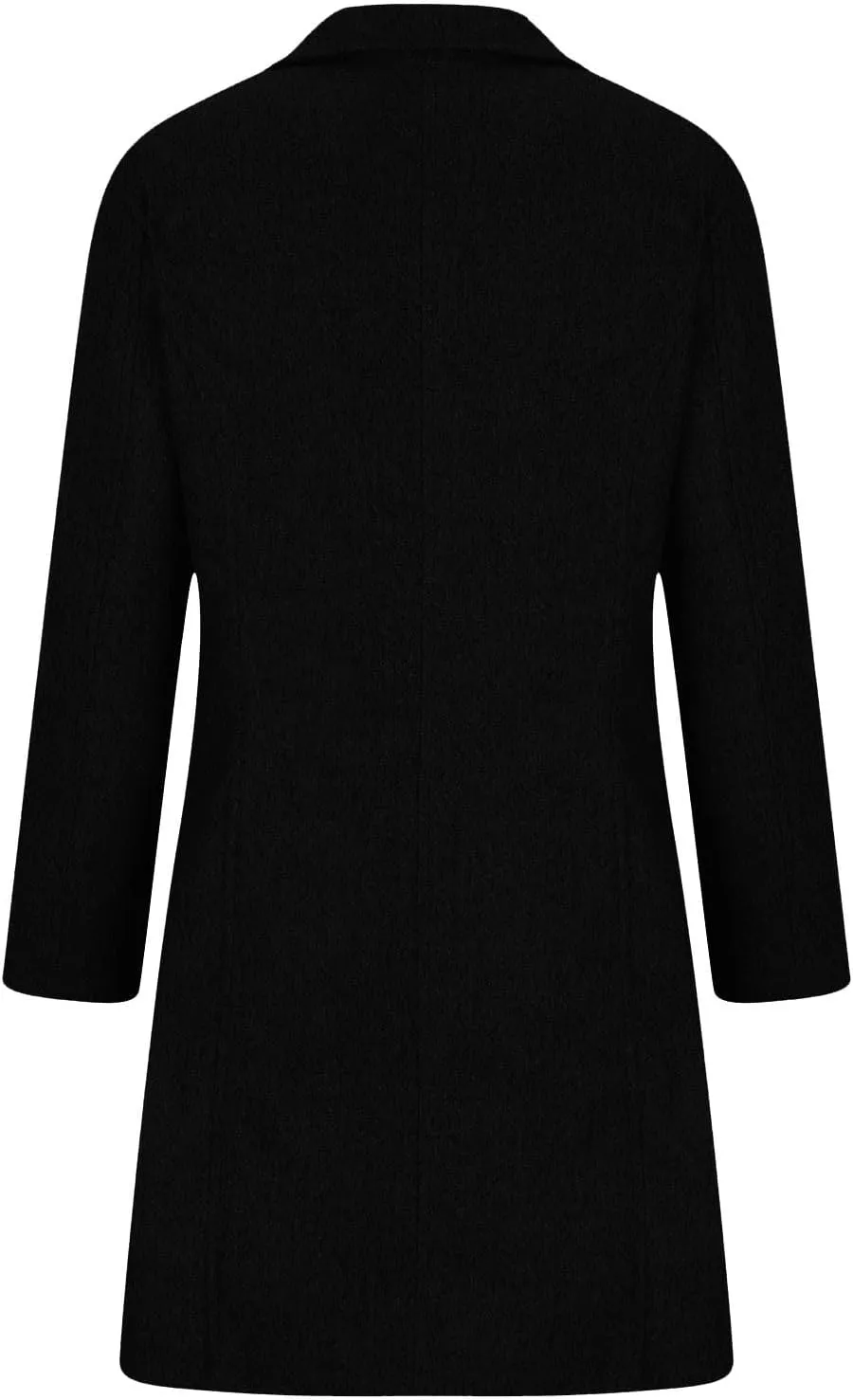 Hvyesh Womens Wool Trench Pea Coats 2024 Winter Jackets Trendy Notch Lapel Double Breasted Mid Long Warm Jacket Overcoat