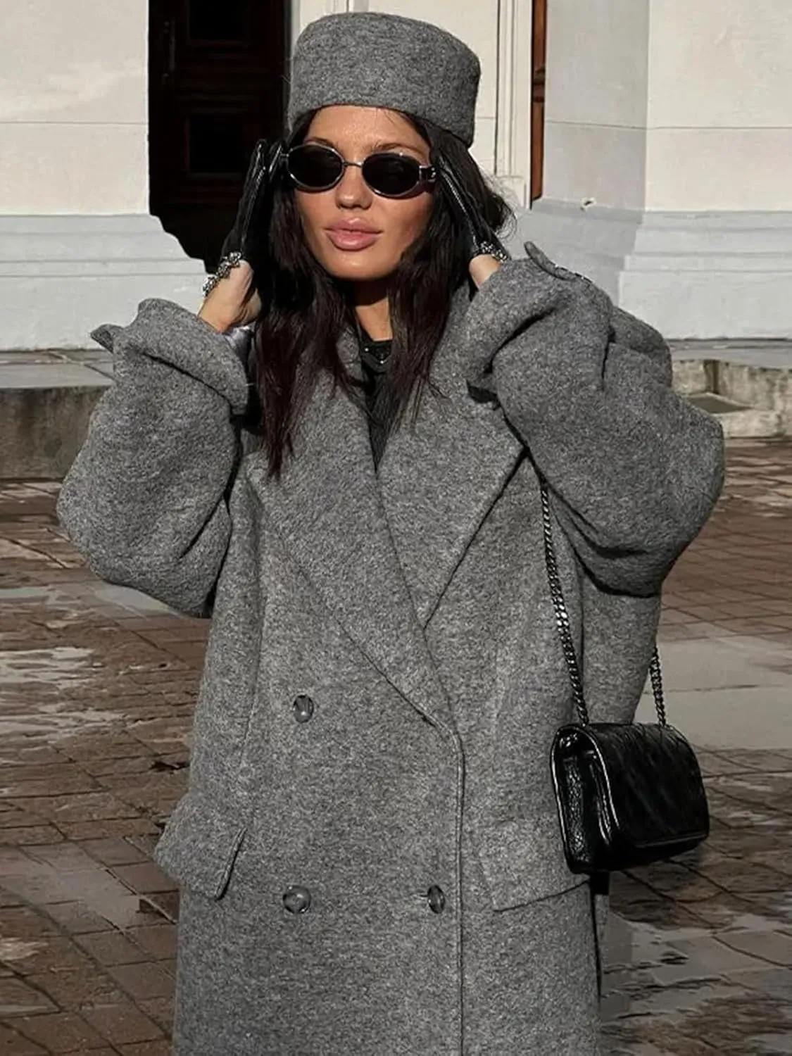 IDEALSANXUN Long Wool Coats for Women Fall Winter Maxi Length Peacoat Trench Coat Blazer Jacket Overcoat Outerwear