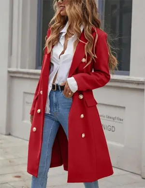 IDEALSANXUN Womens Long Wool Coat for Women Fall Winter Trench Coat Trendy Jackets