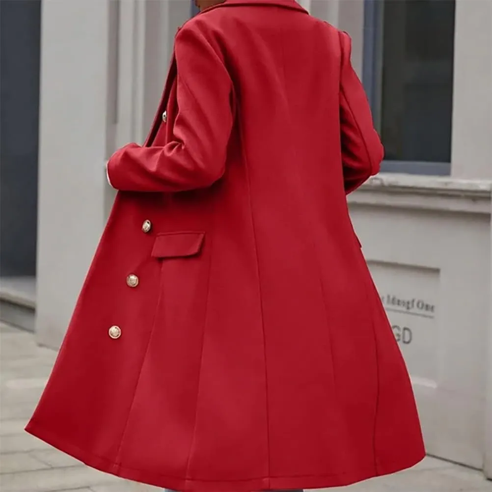 IDEALSANXUN Womens Long Wool Coat for Women Fall Winter Trench Coat Trendy Jackets