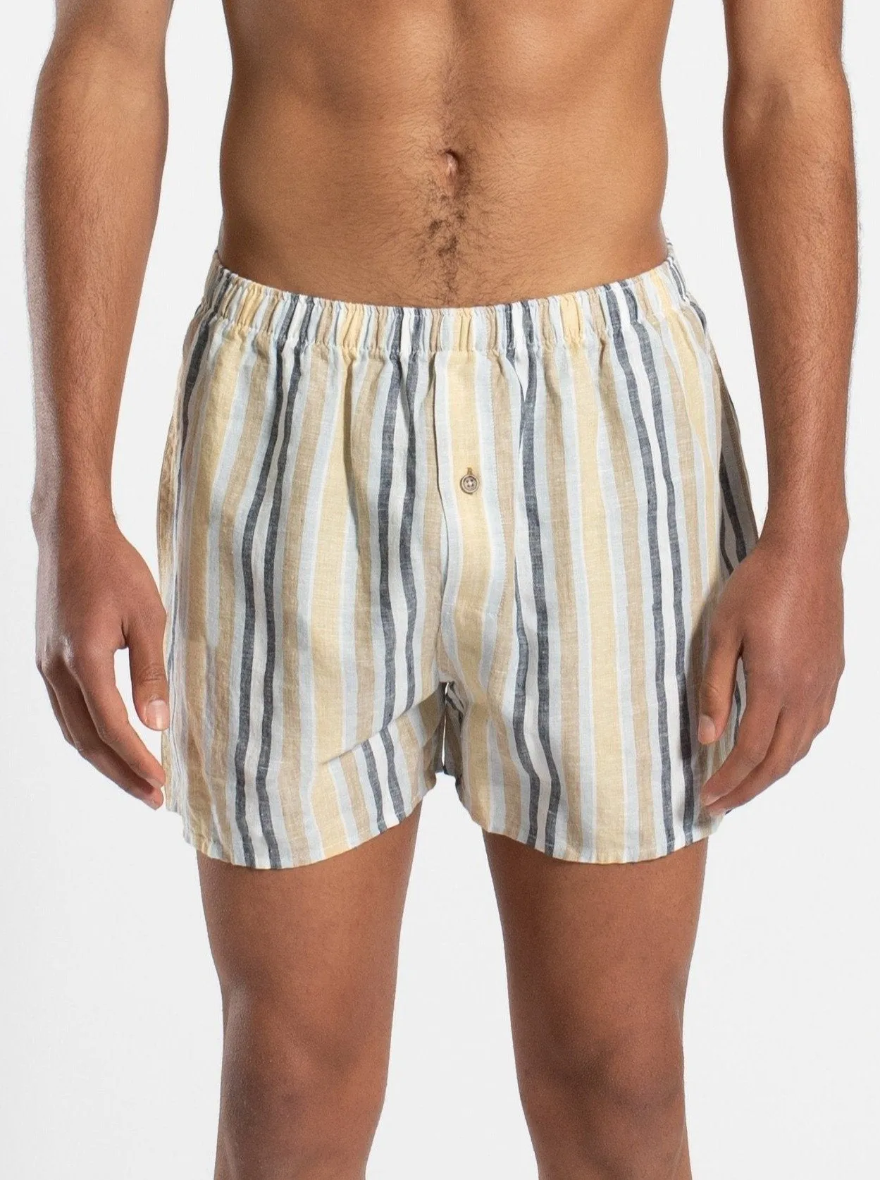 JAMES HARPER JHBX53 DOUBLE STRIPE LINEN SLEEP SHORTS - Multi