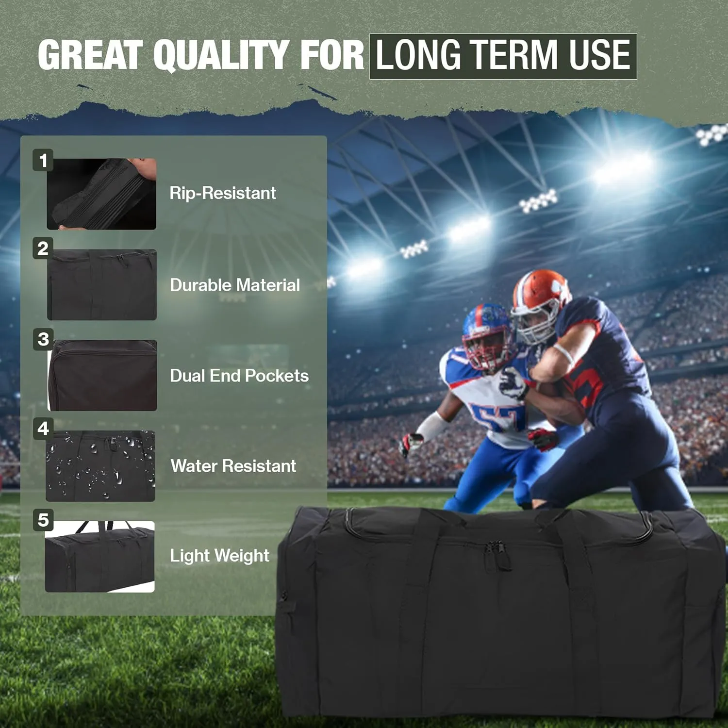 Jetstream Heavy Duty Multi Pocket Durable Sports Gym Equipment Travel Duffel Bag