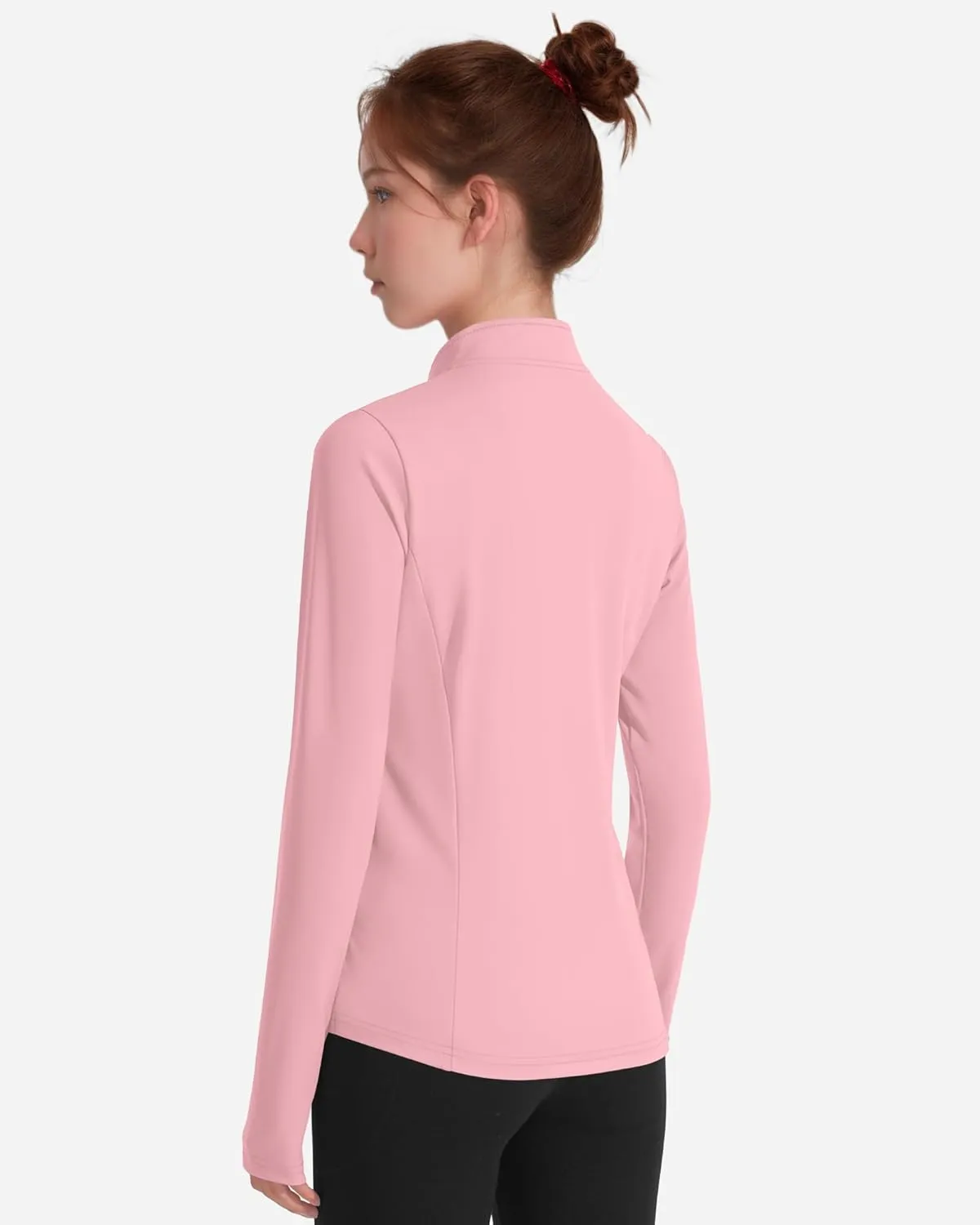 JOCMIC Girls Zip Up Jacket Horse Riding Shirts Kids Athletic Yoga Jackets Fall Winter Coats