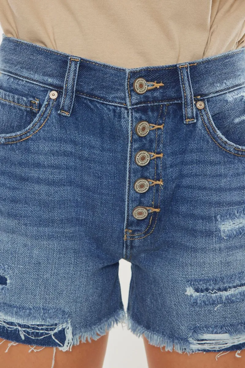 KanCan Krissy Ultra HR Mom Shorts