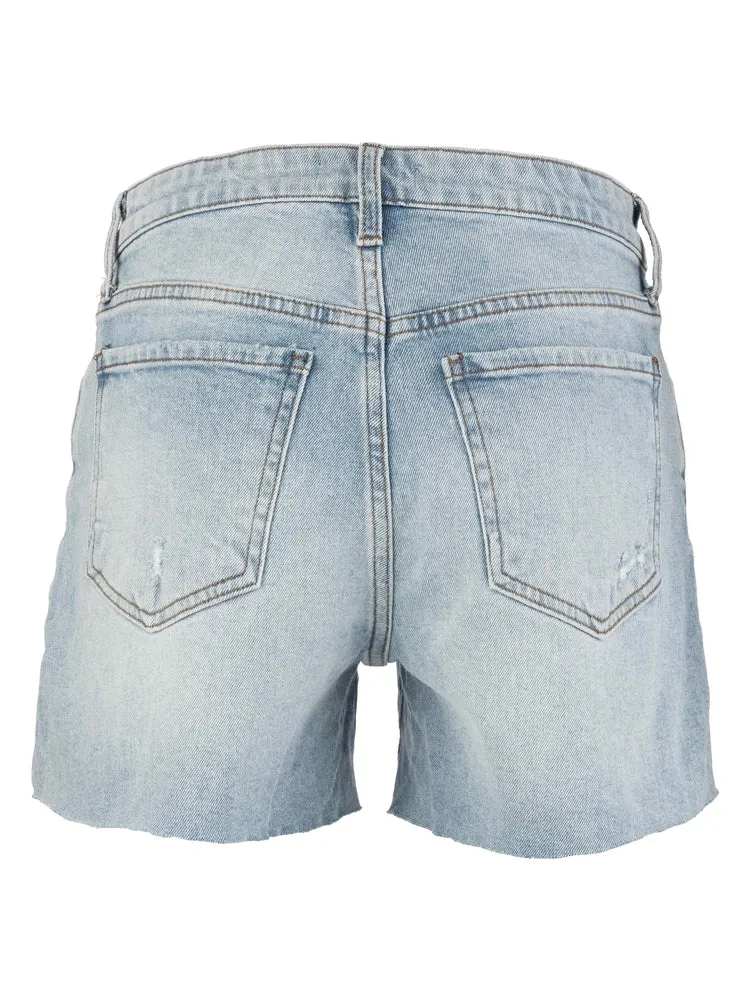 Kut From The Kloth Jane High Rise Long Short With Raw Hem In Deep