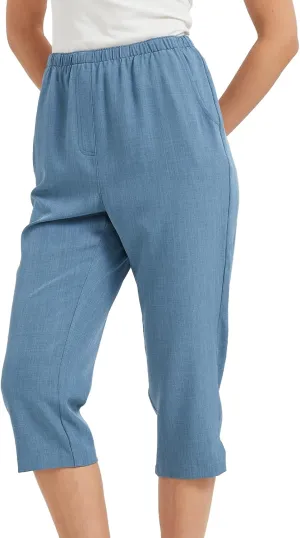 KYAL Women's High Waisted Stretchy Work Capri Pants Straight Leg Business Office Trousers with Pockets