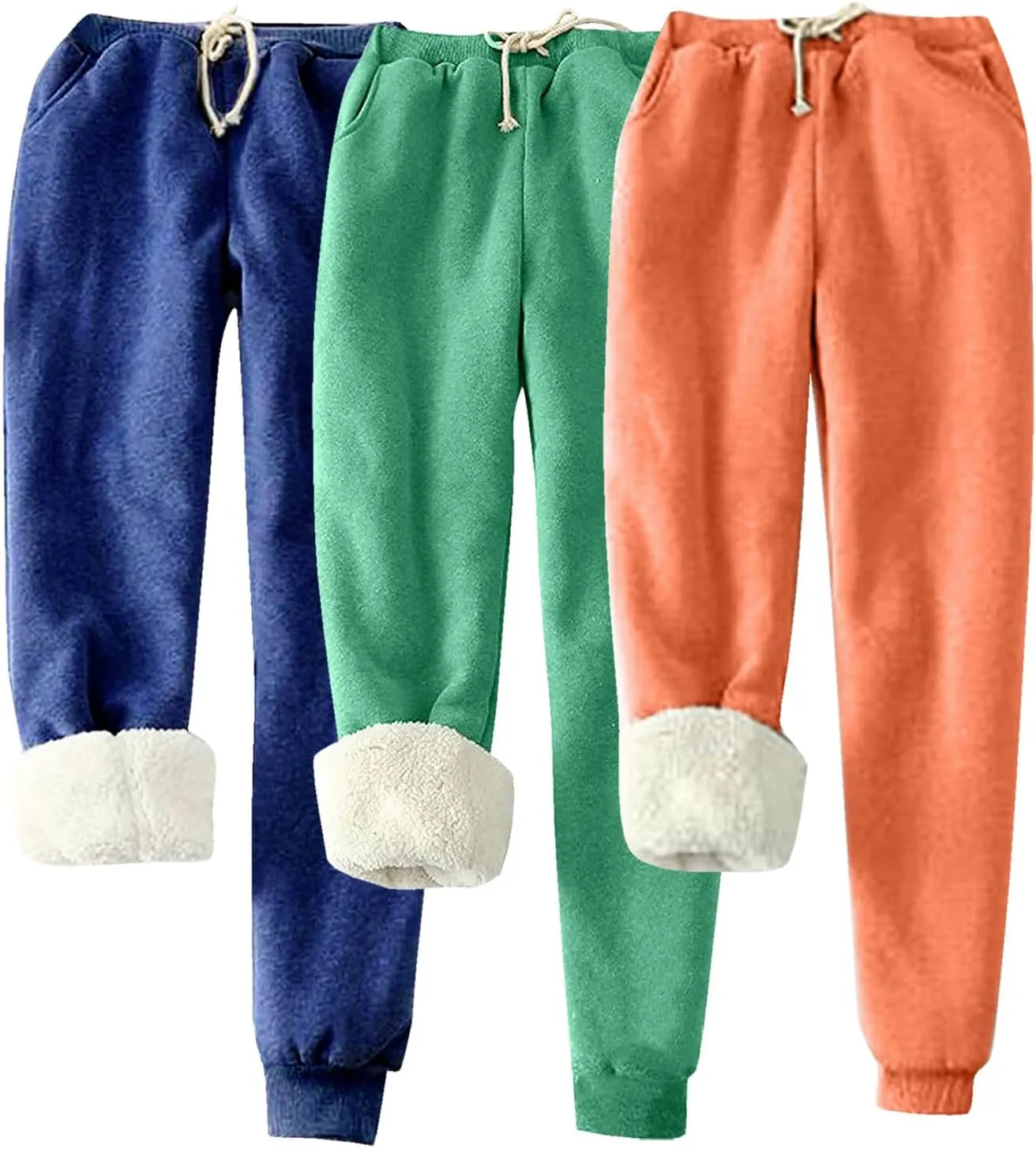 Ladies Solid Color Pants Fashion 2024 Comfy Trousers Classic Lightweight High Waist Pants Drawstring Pocket Trousers