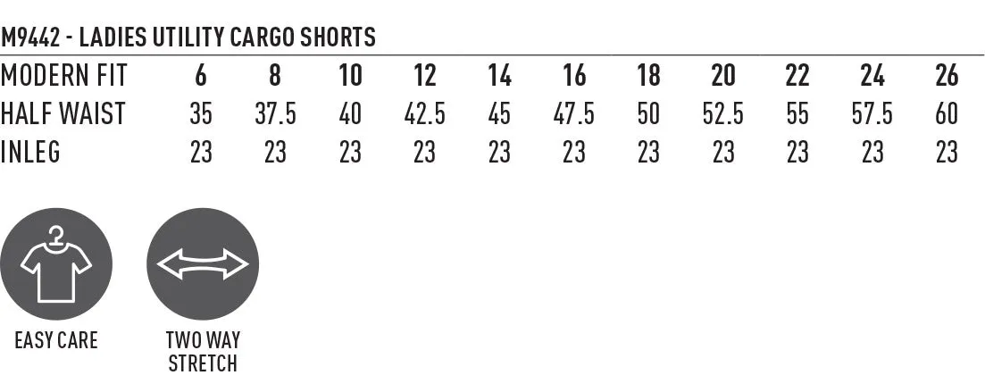 LADIES UTILITY CARGO SHORTS - M9442