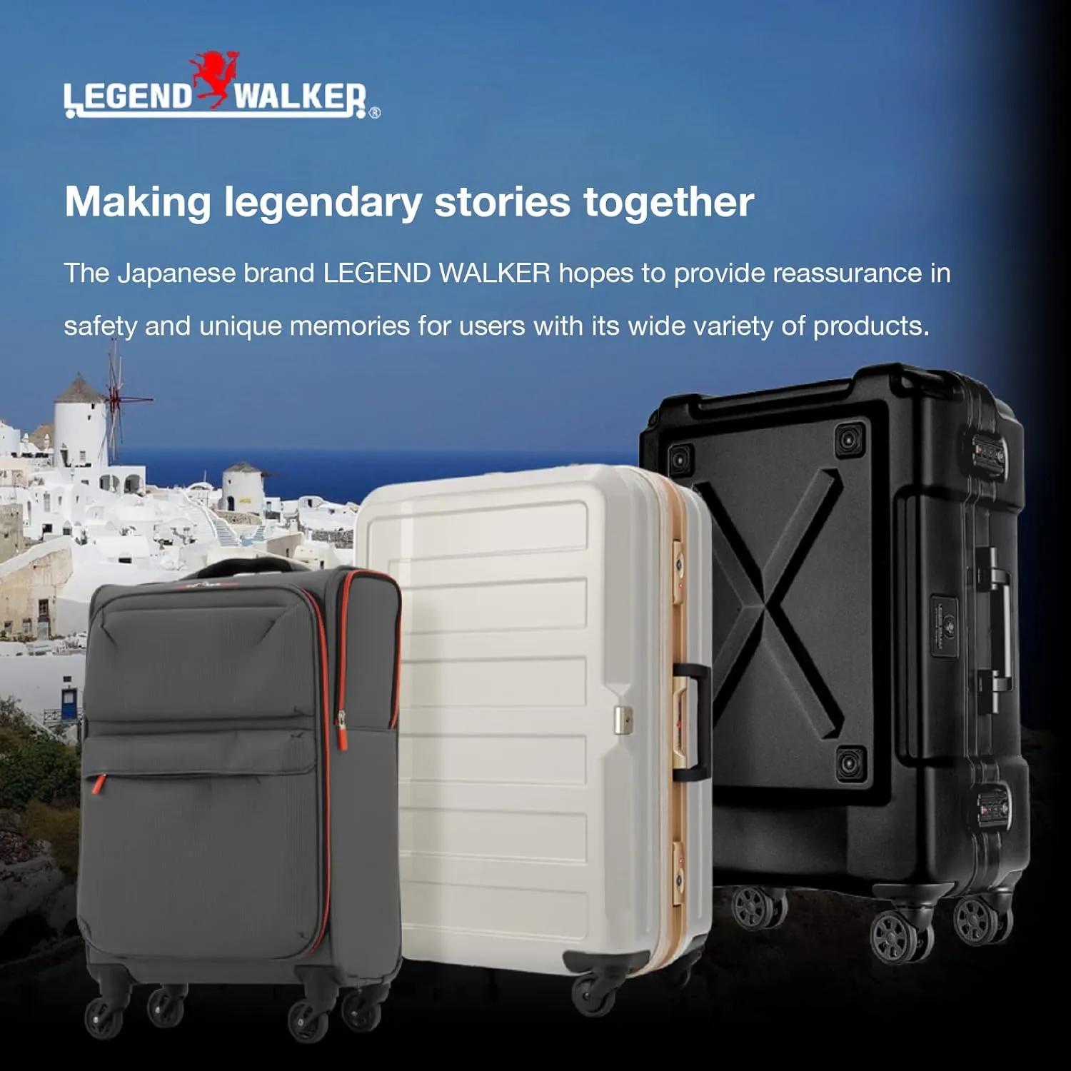 LEGEND WALKER Durable Aluminum Frame Luggage 25-inch, BrilliantWhite, 5509-57-WH