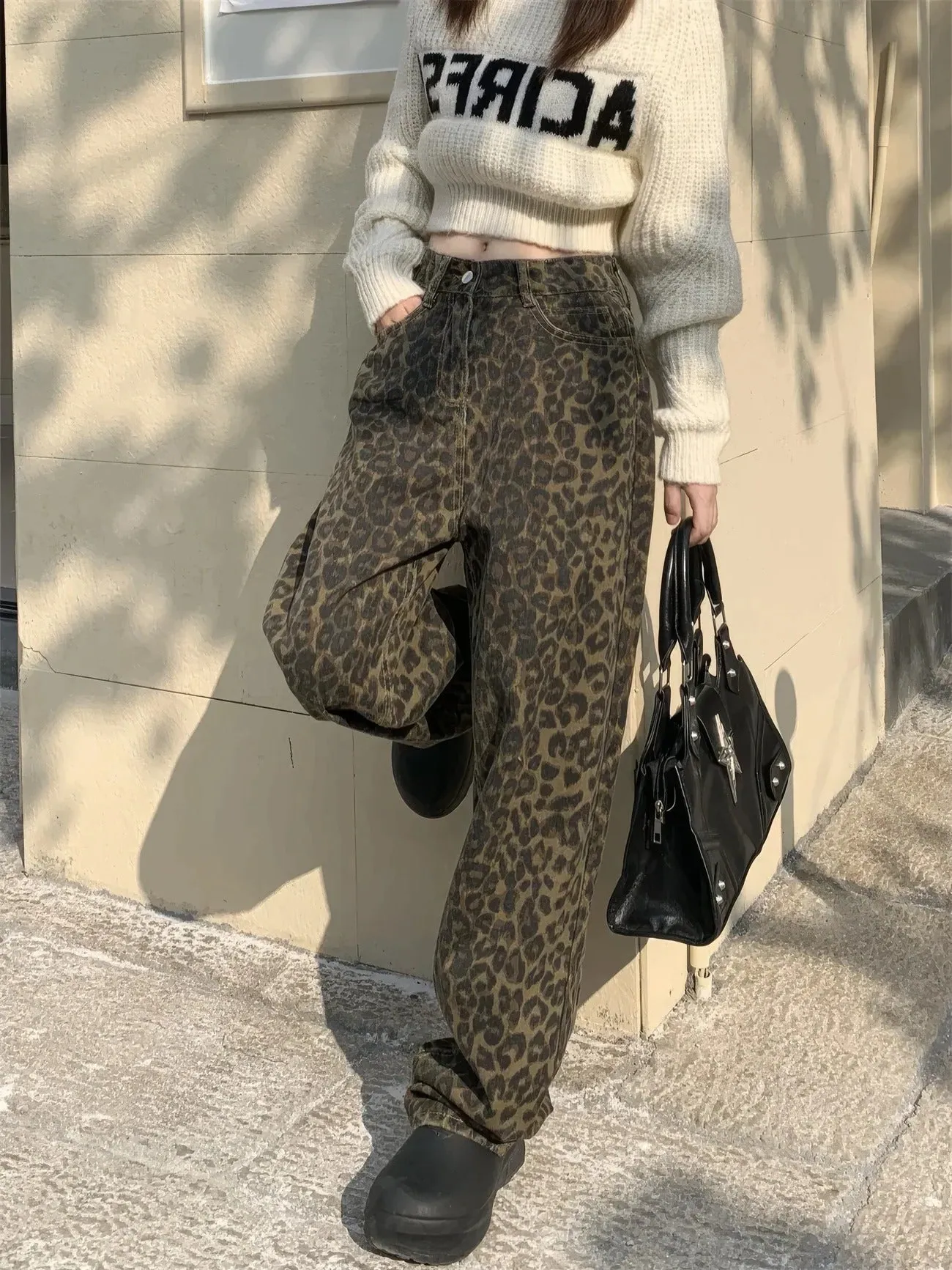 Leopard Print Wide Leg Pants