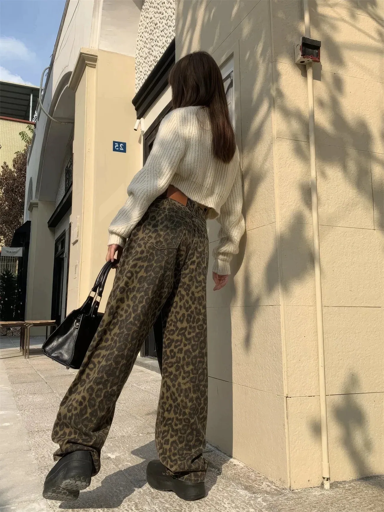 Leopard Print Wide Leg Pants