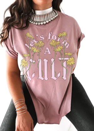 LET'S FORM A CULT SIDE SLIT TEE