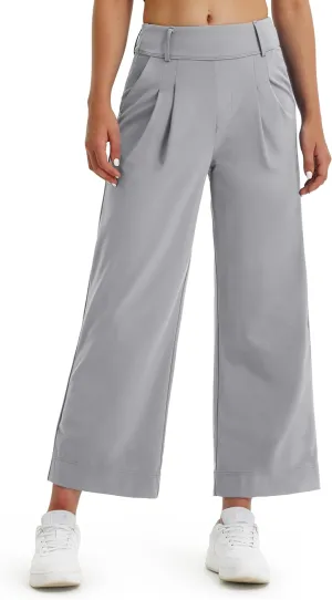 Libin Women's Wide Leg Dress Pants 27"/29"/31" High Waisted Stretch Work Casual Sweatpants Trousers with Pockets