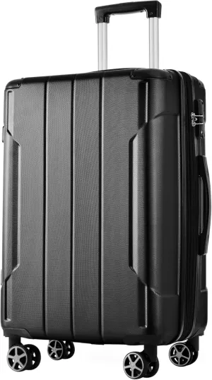 Lightweight Durable ABS Hardshell Luggage with Spinner Wheels - 28" Checked Expandable Suitcase