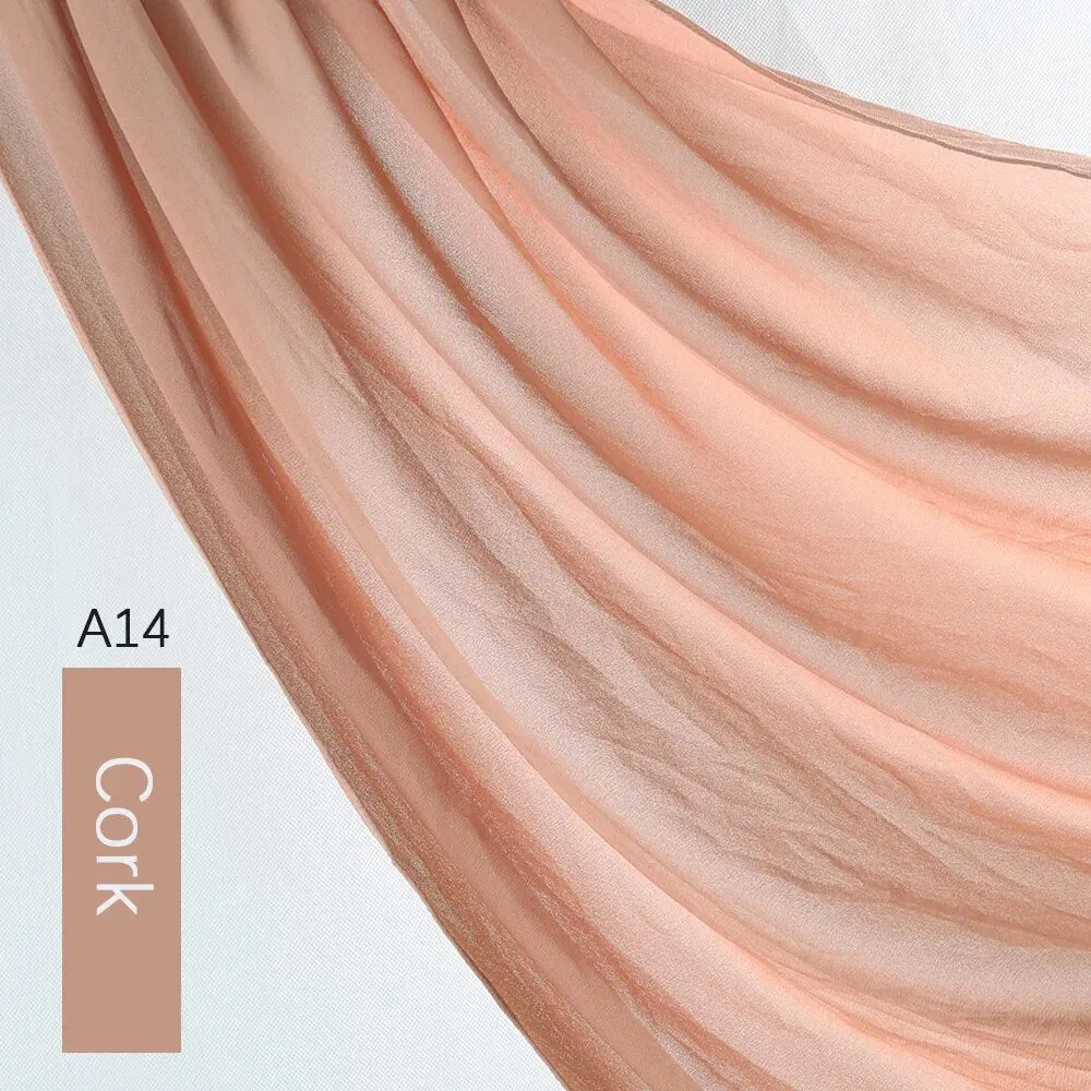 Lightweight Monochrome Chiffon Hijab Arabic Style