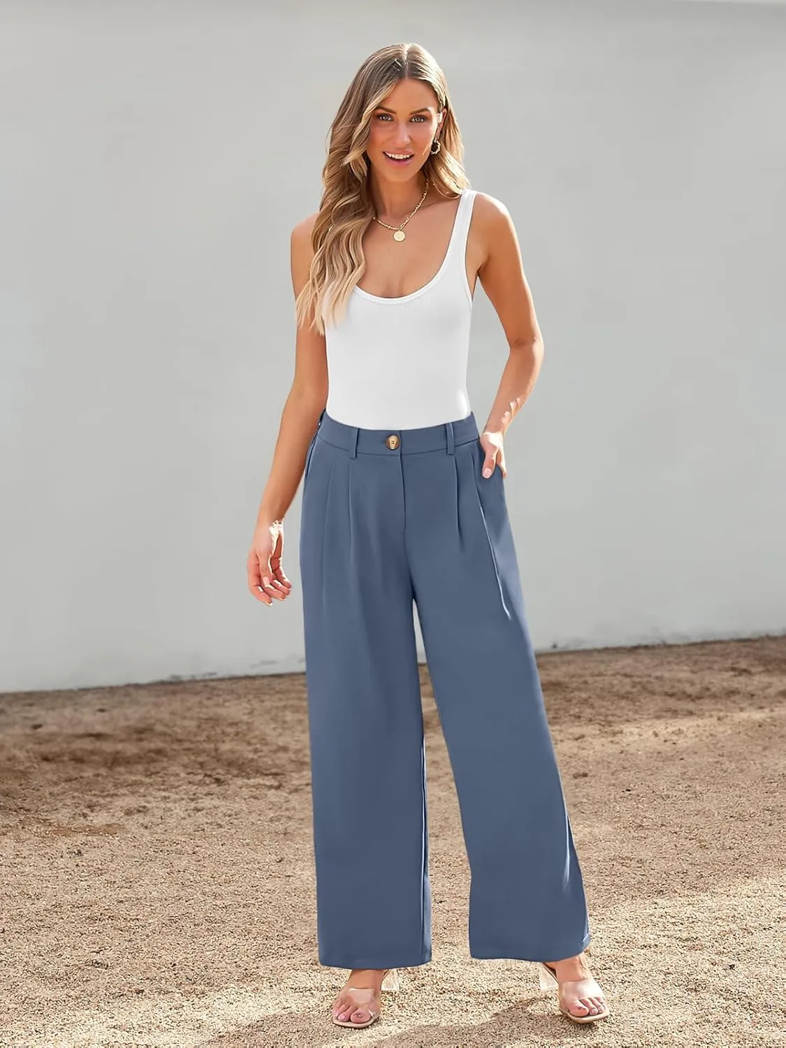 LILLUSORY Wide Leg Dress Pants Women's High Waisted Dressy Trousers