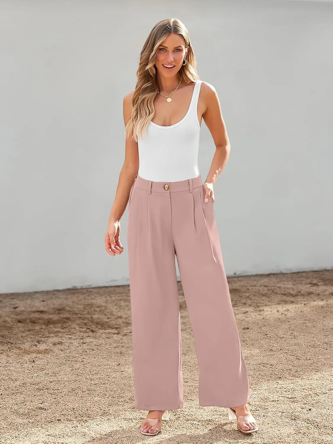 LILLUSORY Wide Leg Dress Pants Women's High Waisted Dressy Trousers