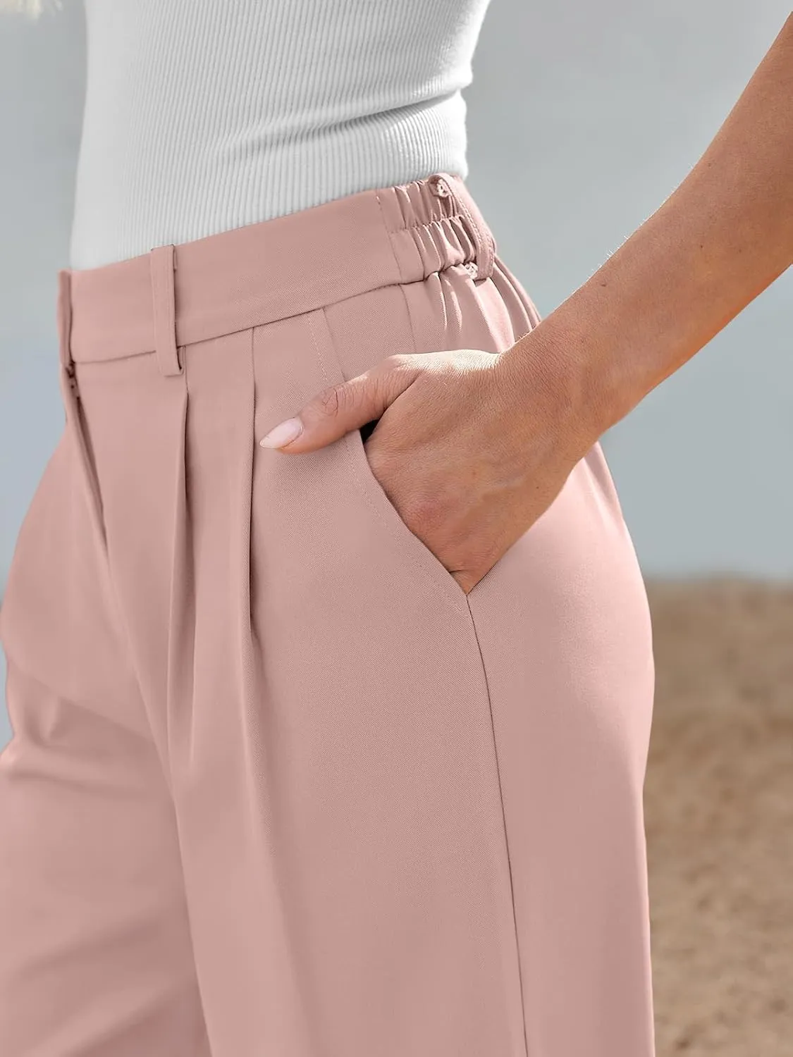 LILLUSORY Wide Leg Dress Pants Women's High Waisted Dressy Trousers