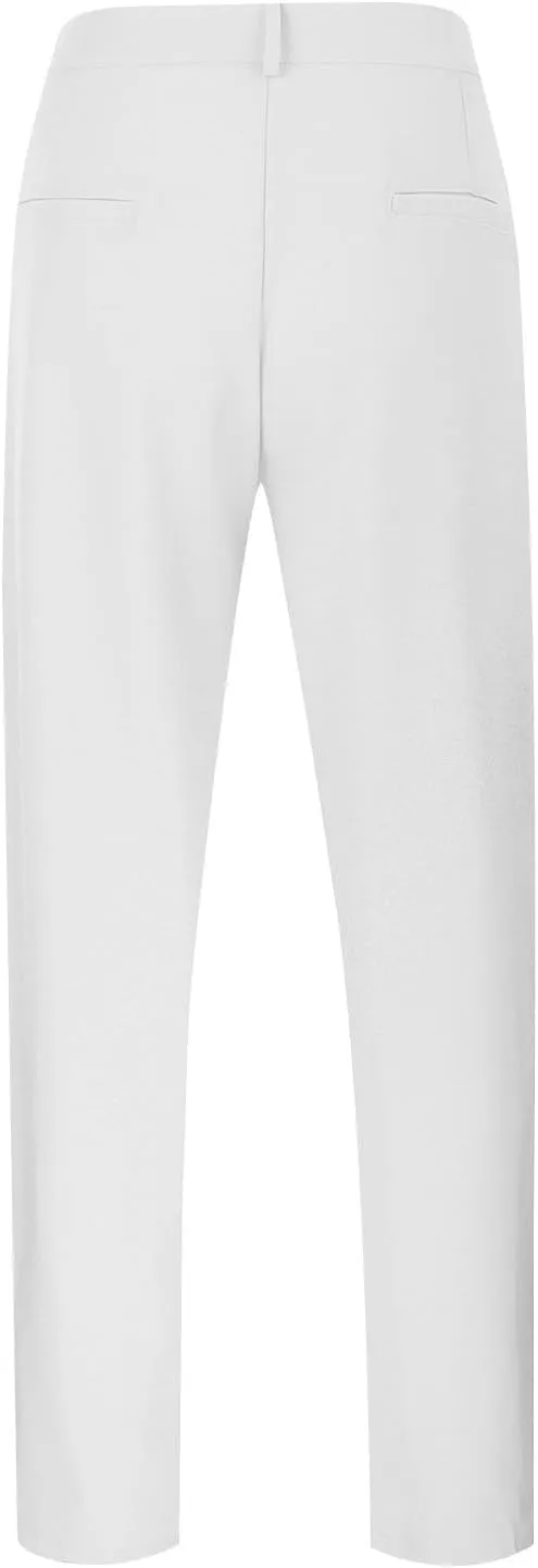 Linen Casual Dress Pants for Men High Waist Button Fly Straight Leg Trendy Formal Work Trousers Loose Beach Travel Pants