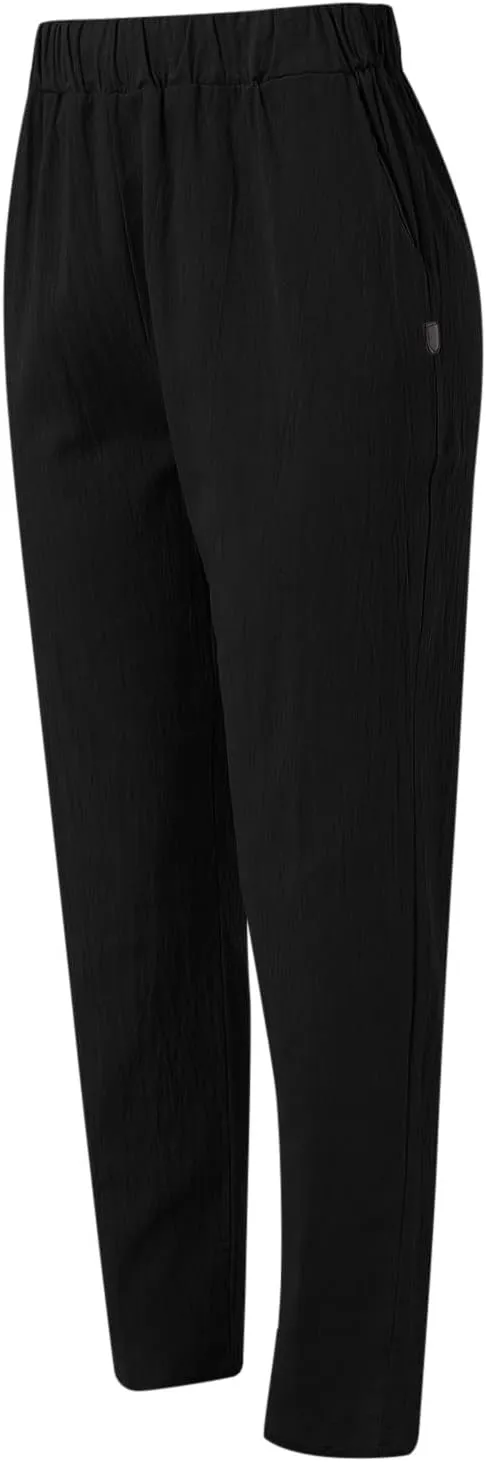 Linen Pants for Women Summer Drawstring Waist Wide Leg Pants Casual Elastic Waist Trouser Beach Trousers Outfits