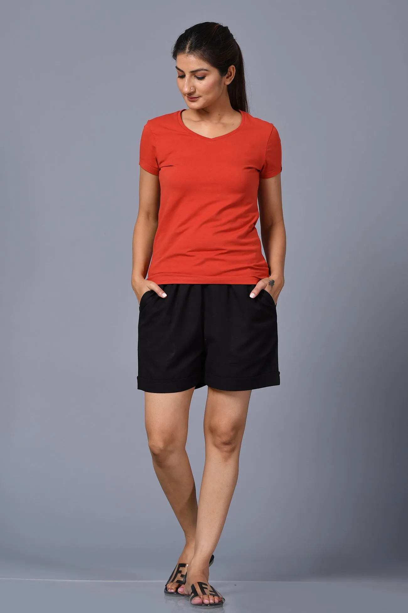 Linen Shorts Black
