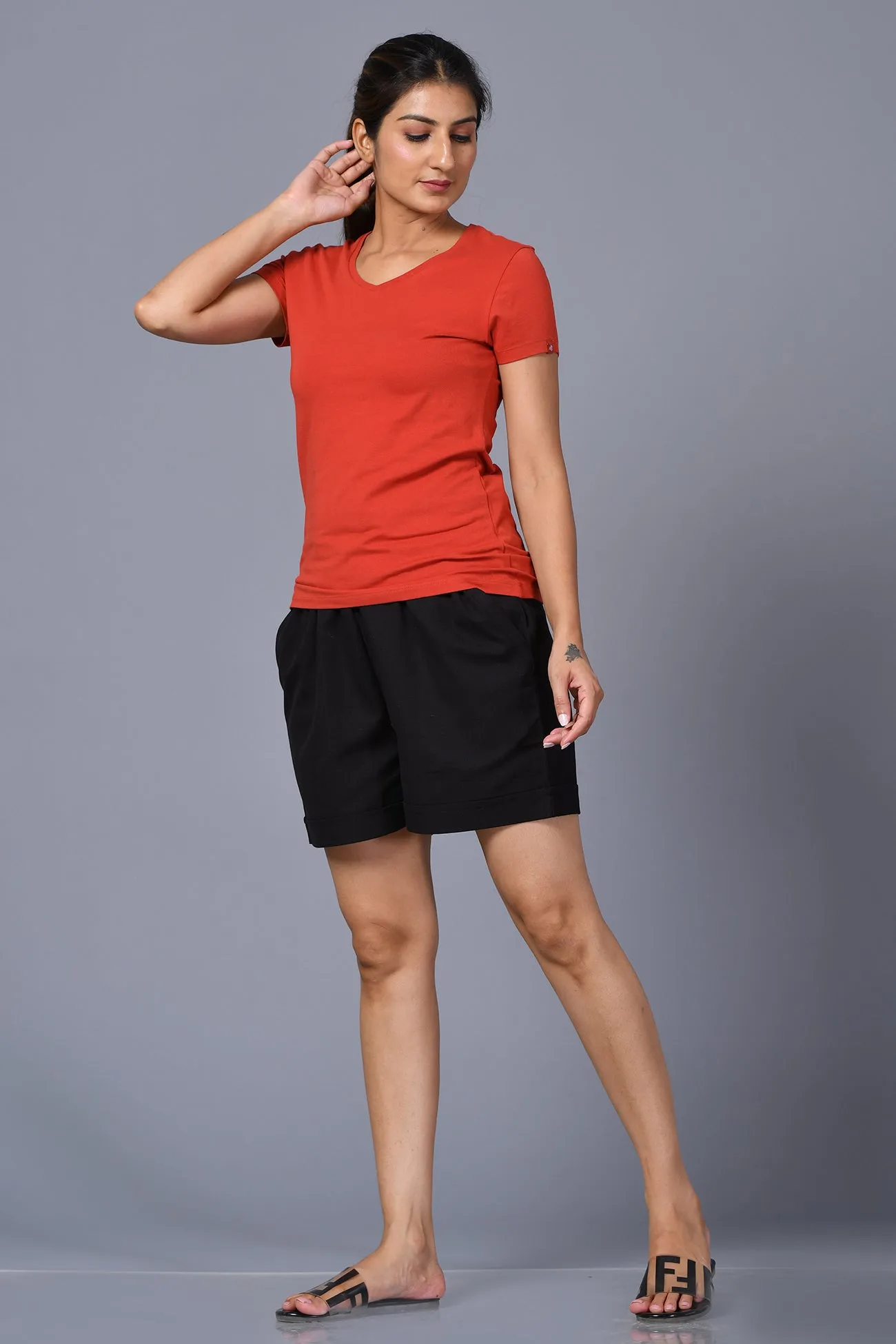 Linen Shorts Black
