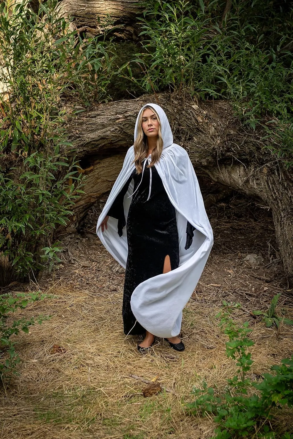 Little Adventures Adult Velvet Hooded Cloak Cape - Machine Washable Durable Cosplay Party Costume