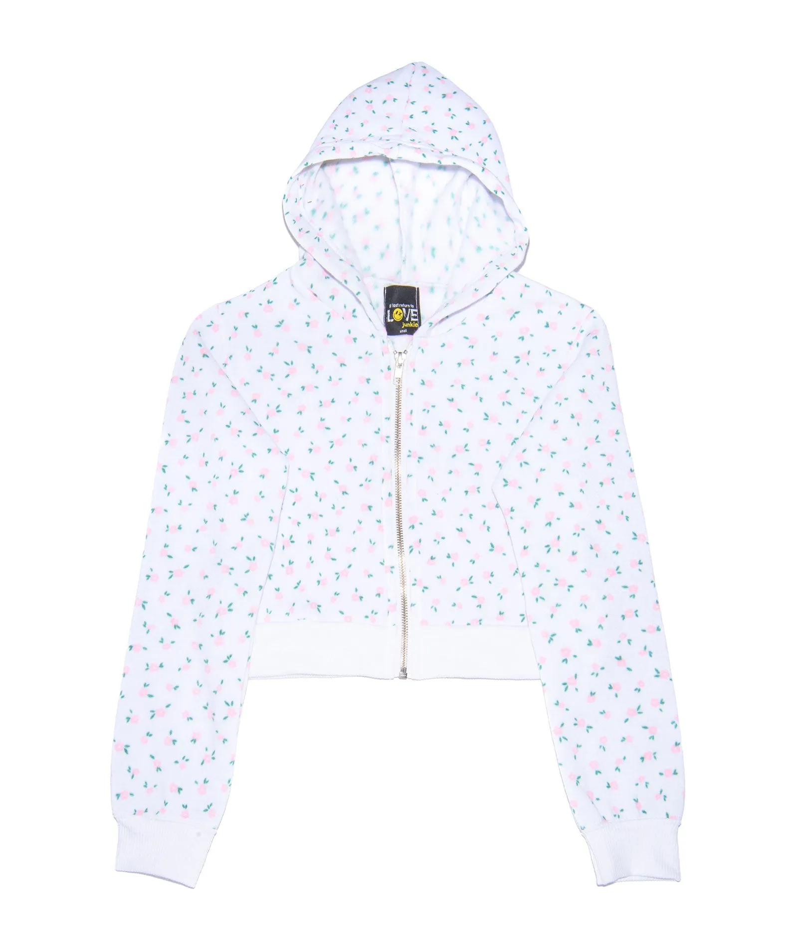 Love Junkie Girls Pink Floral Zip Hoodie