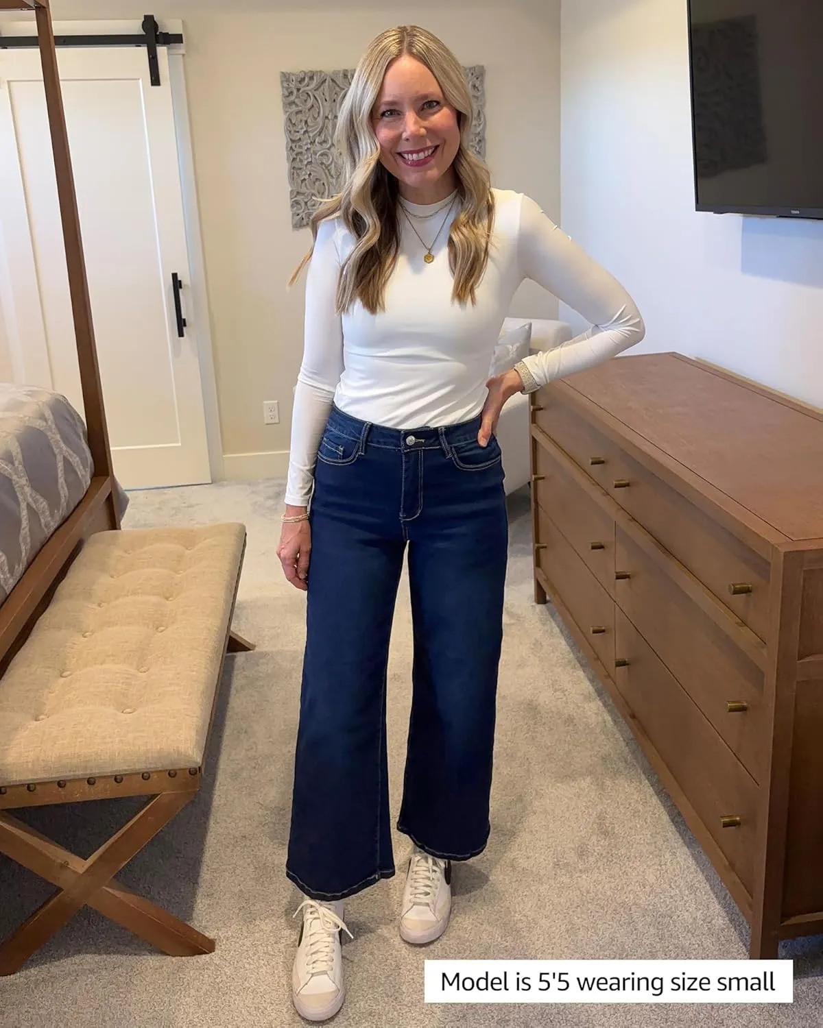 luvamia Wide Leg Jeans for Women High Waisted Relaxed Fit Trendy Stretchy Denim Pants Ankle Trouser Jeans with Pockets