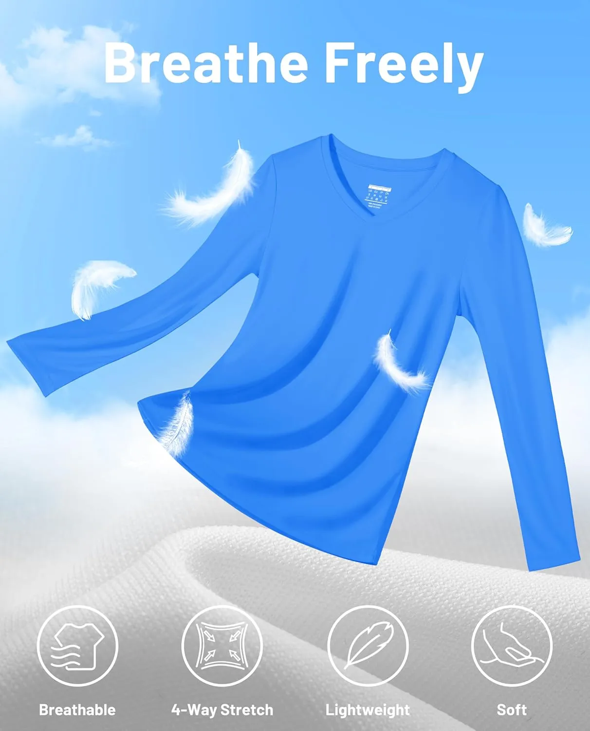 MAGCOMSEN SPF Shirts for Women Long Sleeve Workout Tops V-Neck UPF 50  UV Sun Shirt Quick Dry Performance Tees Swim Tops