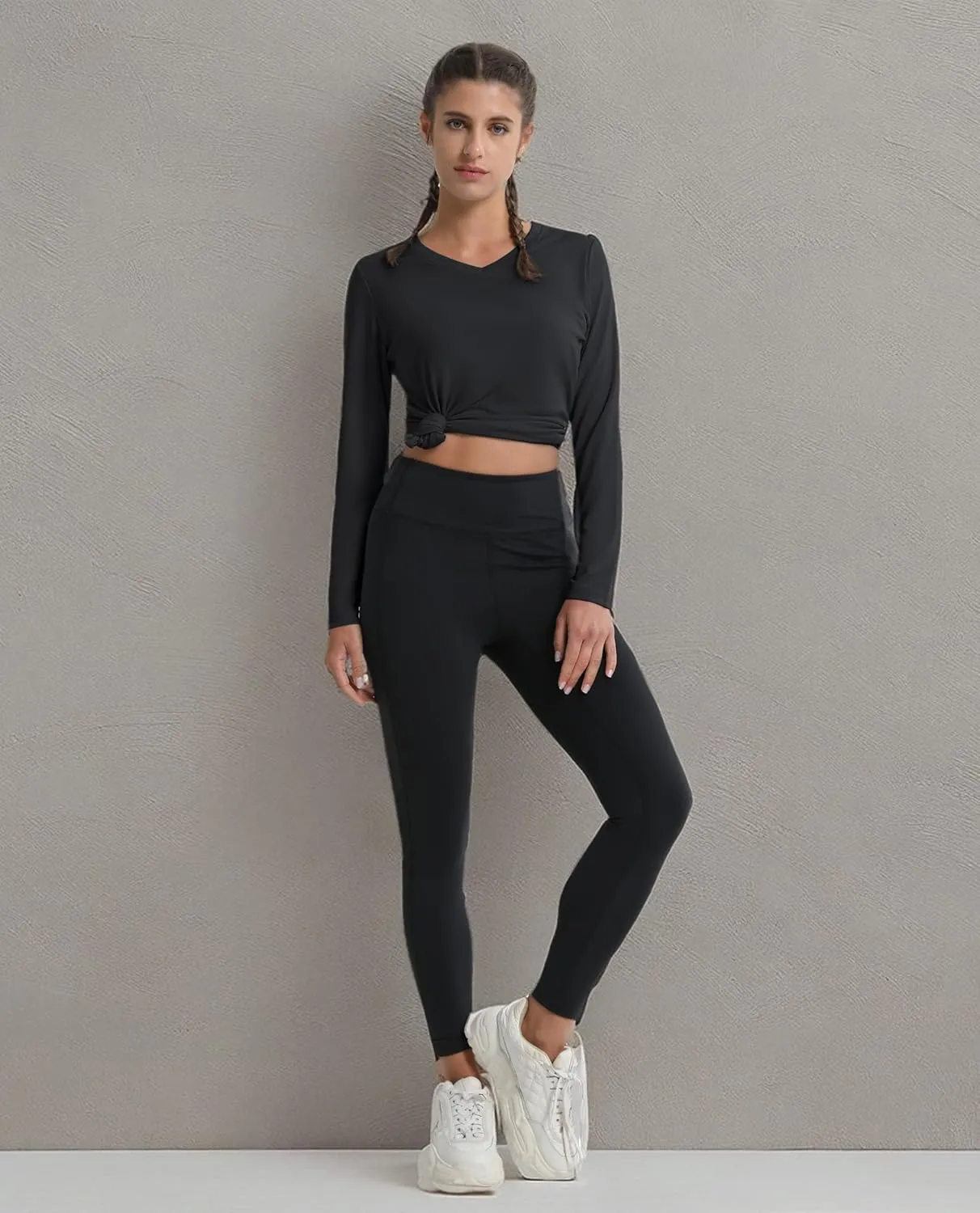 MAGCOMSEN SPF Shirts for Women Long Sleeve Workout Tops V-Neck UPF 50  UV Sun Shirt Quick Dry Performance Tees Swim Tops