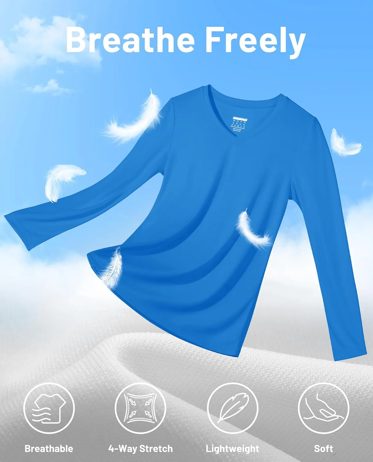 MAGCOMSEN SPF Shirts for Women Long Sleeve Workout Tops V-Neck UPF 50  UV Sun Shirt Quick Dry Performance Tees Swim Tops