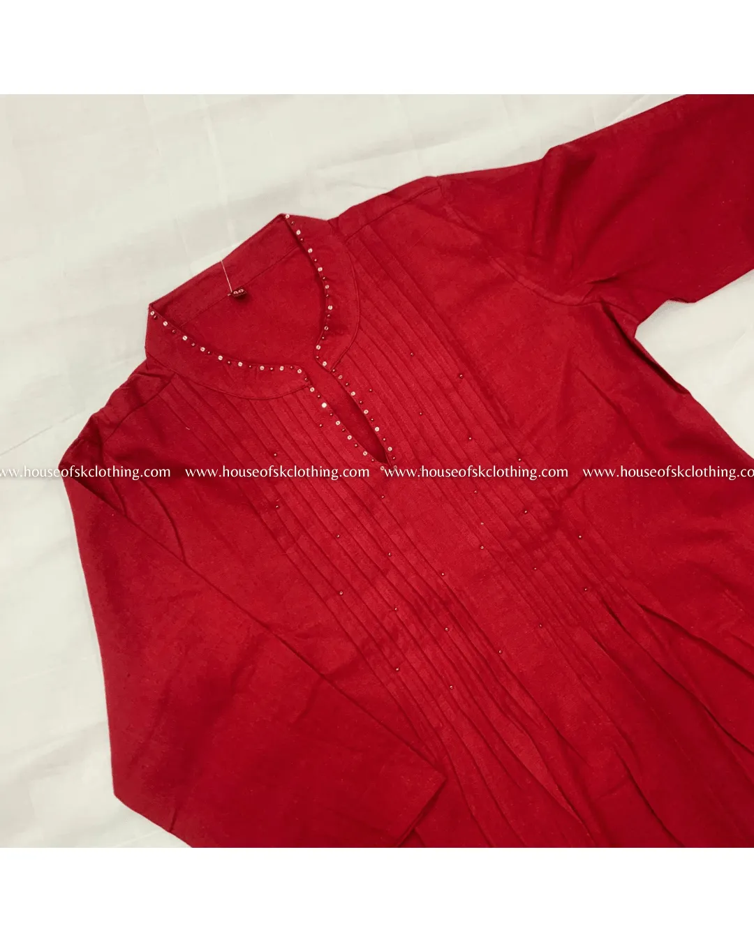 Maroon Beads Flex Cotton Kurta