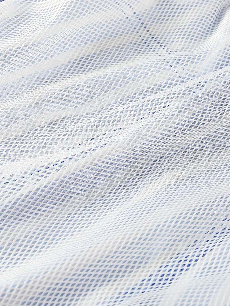 Men Stripe Swimming Shorts Drawstring Quick Drying Holiday Mini Shorts for Running Lounge Shorts