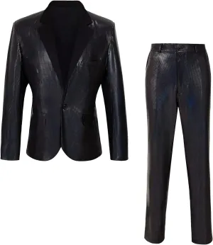 Men's 70s Outfit Disco Suit Shiny Party Outfit Sequin Costume