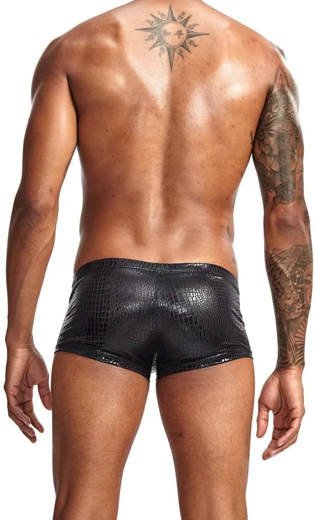 Mens Boxer Briefs PU Leather Boxer Shorts Lightweight Comfortable Trunk Underwear Stretch Athletic Boxer Short