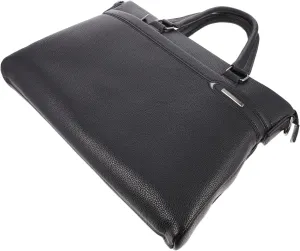 Men's Briefcase Pu Leather Stylish Business Handbag Large Capacity Comfortable Shoulder Strap for Travel Work
