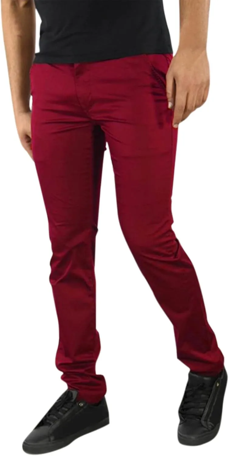 Mens Business Chino Pants Slim Fit Modern Style Cropped Pants Casual Lightweight Tapered Trousers Fashion Kakhi Pants