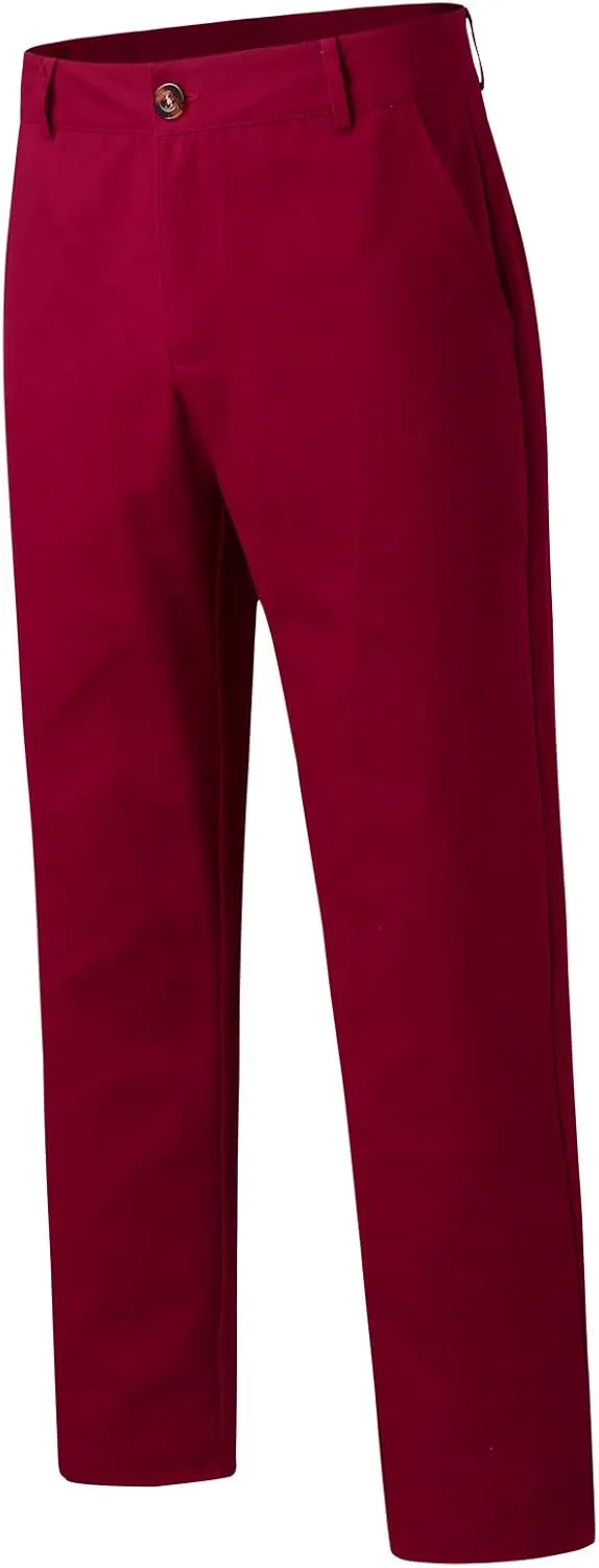 Mens Business Chino Pants Slim Fit Modern Style Cropped Pants Casual Lightweight Tapered Trousers Fashion Kakhi Pants