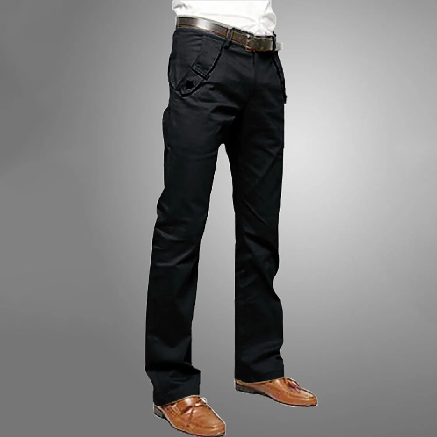Mens Cargo Pants Casual Straight Leg Slim Fit Work Hiking Trousers Solid Color Lightweight Outdoor Chino Pants Slacks