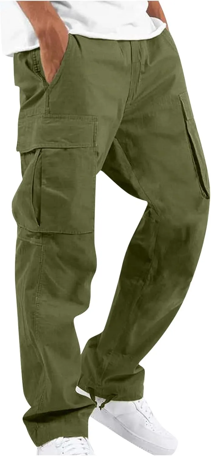 Mens Cargo Pants Lightweight Outdoor Comfort Fishing Work Pants Stretch Travel Regular Ripstop Camping Hiking Pants
