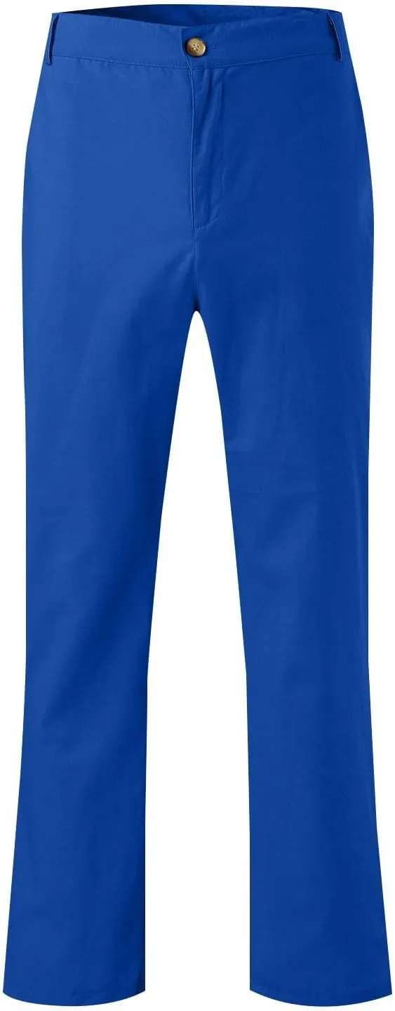 Mens Casual Pants Plain Beach Vacation Pants Elastic Waist Lightweight Loose Fit Pleated Slacks Summer Yoga Trousers