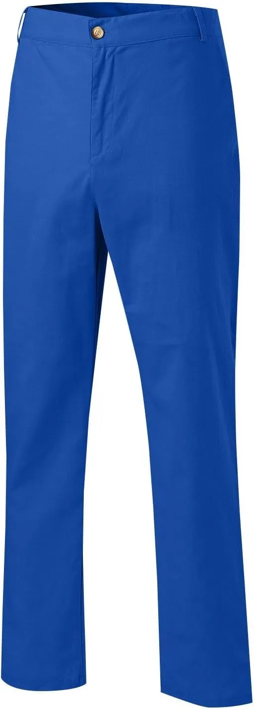 Mens Casual Pants Plain Beach Vacation Pants Elastic Waist Lightweight Loose Fit Pleated Slacks Summer Yoga Trousers