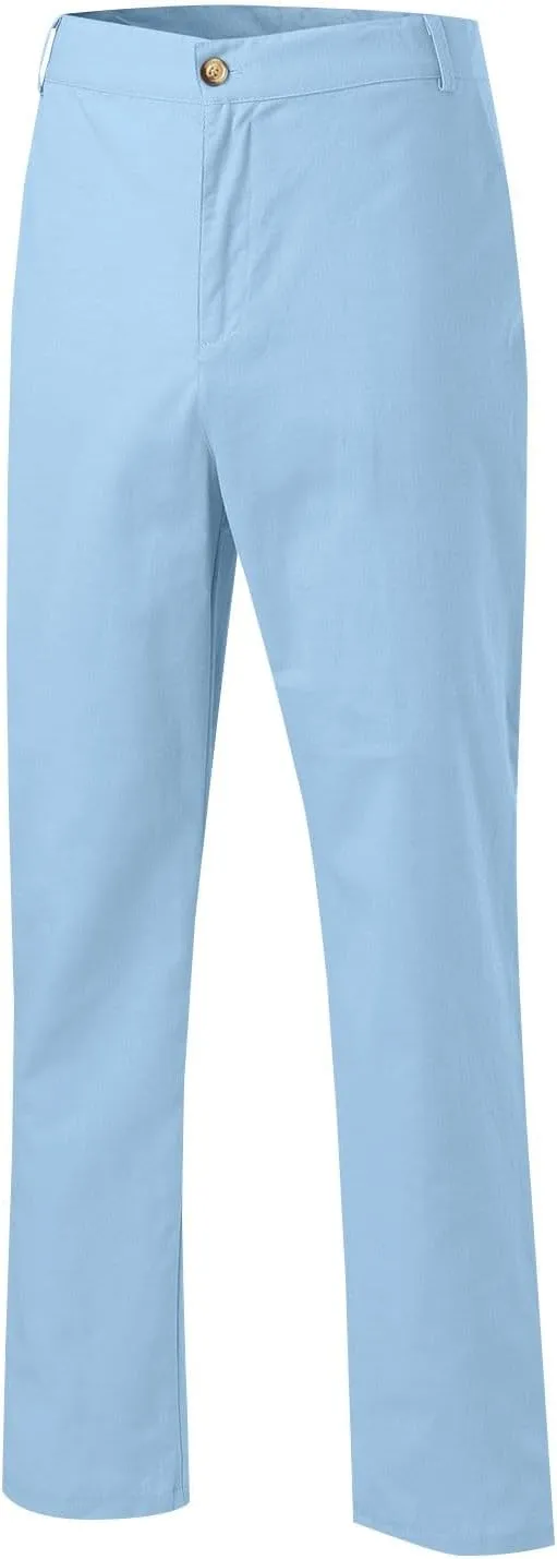 Mens Casual Pants Plain Beach Vacation Pants Elastic Waist Lightweight Loose Fit Pleated Slacks Summer Yoga Trousers