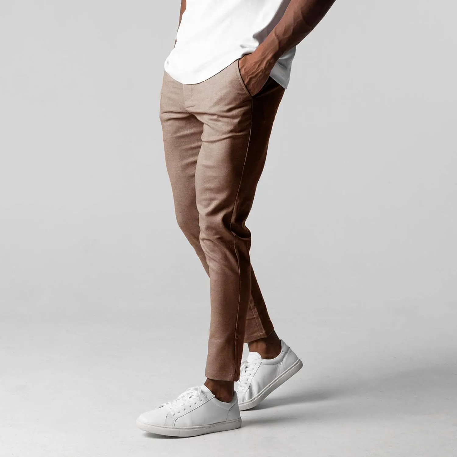 Mens Casual Stretch Chino Dress Pants Classic Active Slim Fit Elasticity Trousers Stretch Flat-Front Tapered Slacks